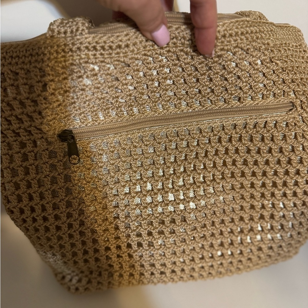 The Sak Tan Woven Tote bag with gold accents. Very nice NWOT no hang tag summer - Picture 7 of 11